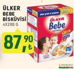 ÜLKER BEBE BİSKÜVİSİ 4X200 G fiyat ve kampanya bilgisi